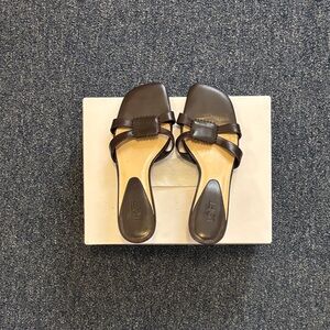 LOFT Dark Brown Slide Sandals